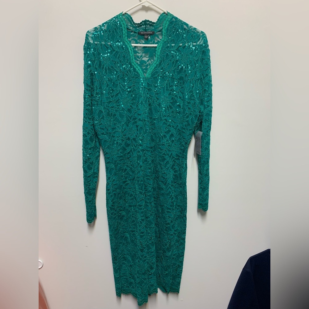 Marina Longsleeve Glitter Dress NWT size 16